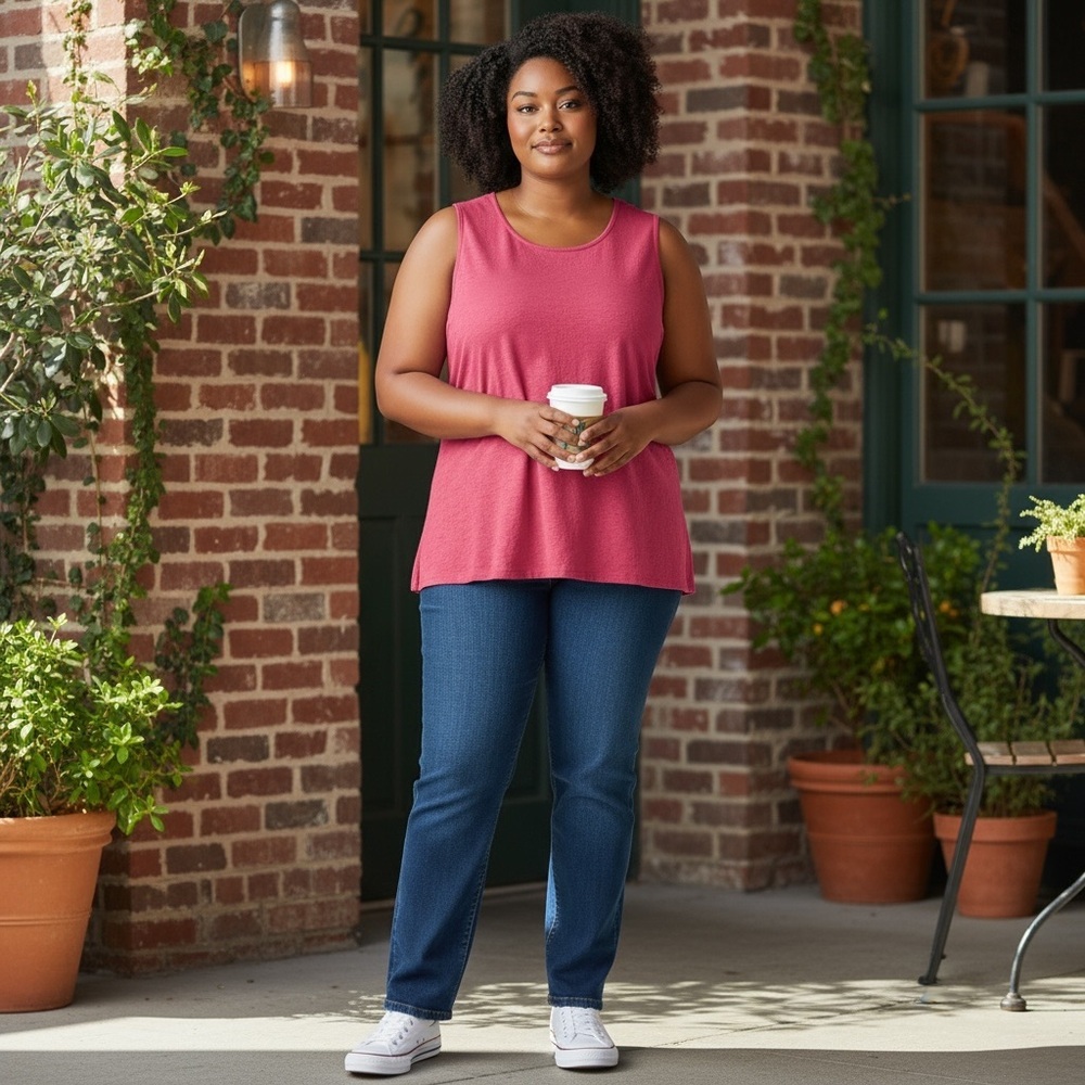 Avenue Pink Sleeveless Top